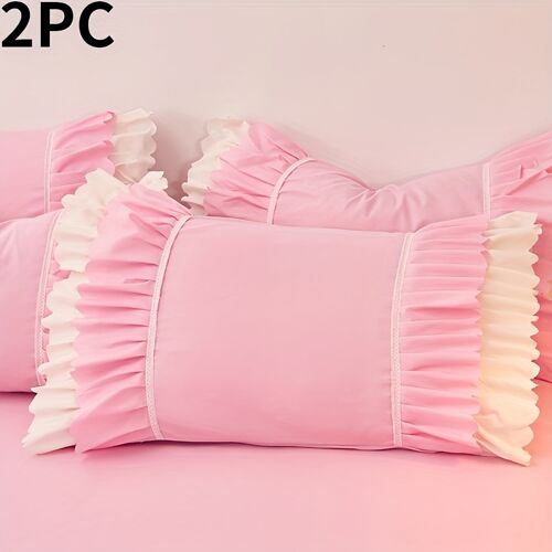 TEMU 2pcs Solid Color Envelope Pillowcase, Machine Washable, Non-fading, Comfortable, Soft And Breathable