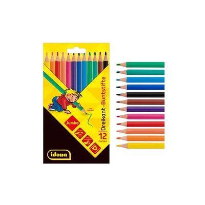 Idena Buntstifte Jumbo dreikant holzfrei 12 Stück Kartonetui Idena Buntstifte Jumbo dreikant holzfrei 12 Stück Kartonetui