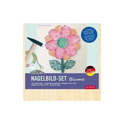 Peter Bausch GmbH & Co. KG PEBARO NB7-SET - Nagelbild-Set Blume, Fadenbild, 20x20cm, Bastelset Peter Bausch GmbH & Co. KG PEBARO NB7-SET - Nagelbild-Set Blume, Fadenbild, 20x20cm, Bastelset