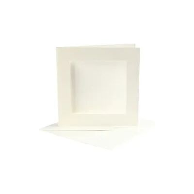 Creativ Company Passepartout-Karten mit Kuvert, Kartengröße , 12,5x12,5 cm, Umschlaggröße 13,5x13,5 cm, Naturweiß, 10er Set Creativ Company Passepartout-Karten mit Kuvert, Kartengröße , 12,5x12,5 cm, Umschlaggröße 13,5x13,5 cm, Naturweiß, 10er Set