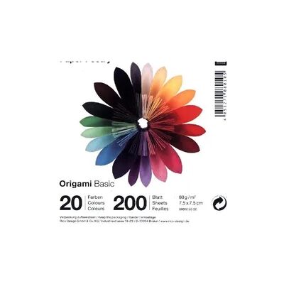 Rico Design Origami Basic 200 Blatt, 7,5 x 7,5 cm Rico Design Origami Basic 200 Blatt, 7,5 x 7,5 cm