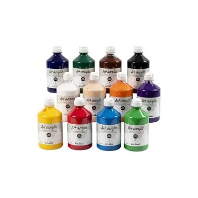 Pigment Art School-Farbe - Sortiment - Standard-Farben - 12x500ml - Farbe Pigment Art School-Farbe - Sortiment - Standard-Farben - 12x500ml - Farbe