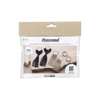 Creativ Company DIY Sets Macramé Mini Kreativ Set, Makramee, Schwarz, Olivbraun, Beige, Ohrringe, Kreativ Box Creativ Company DIY Sets Macramé Mini Kreativ Set, Makramee, Schwarz, Olivbraun, Beige, Ohrringe, Kreativ Box