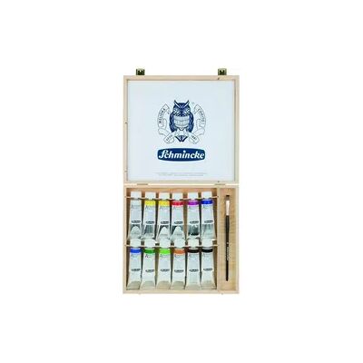 Schmincke Akademie Acryl color, Holzkasten, 12 x 60 ml Tuben + daVinci Pinsel Schmincke Akademie Acryl color, Holzkasten, 12 x 60 ml Tuben + daVinci Pinsel