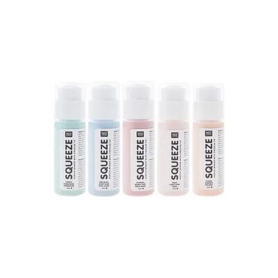 Rico Design Squeeze Marker, 5x60ml Pastell Set (Puder / Hellrosa / Altrosa / Hellblau / Türkis) Rico Design Squeeze Marker, 5x60ml Pastell Set (Puder / Hellrosa / Altrosa / Hellblau / Türkis)