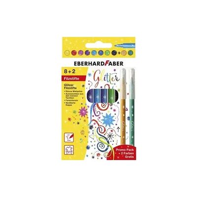Eberhard Faber Filzstifte Glitzer 3mm Promo Pack 8+2 Stück Eberhard Faber Filzstifte Glitzer 3mm Promo Pack 8+2 Stück
