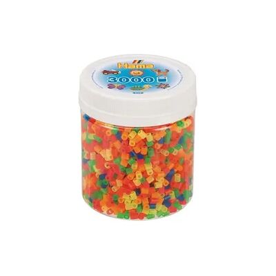 Hama Dose mit ca. 3000 Perlen, Neon-Mix Hama Dose mit ca. 3000 Perlen, Neon-Mix