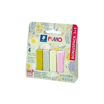 Staedtler Modelliermasse Set Fimo Spring, 4 Farben sortiert Frühling, 1 davon gratis, ofenhärtend Staedtler Modelliermasse Set Fimo Spring, 4 Farben sortiert Frühling, 1 davon gratis, ofenhärtend