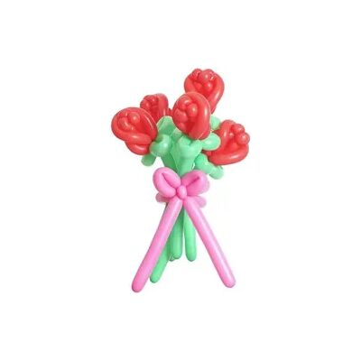 Rico Design Ballonstrauß Rosen, Rot, 12 Stk für 5 Blumen + Schleife Rico Design Ballonstrauß Rosen, Rot, 12 Stk für 5 Blumen + Schleife