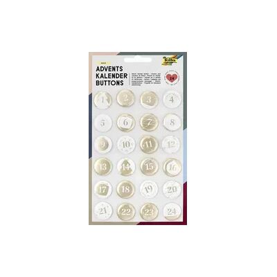 Folia Adventskalender Buttons PERLMUTT 24er Set Folia Adventskalender Buttons PERLMUTT 24er Set