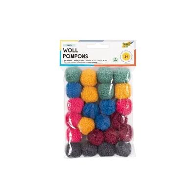 Filz Pompon aus Wolle 'Party', 24 Stück, assortiert - Packung 4 Filz Pompon aus Wolle 'Party', 24 Stück, assortiert - Packung 4