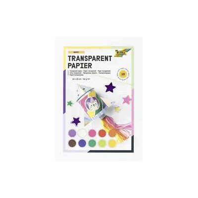 Folia Transparentpapierheft 42g/m2 14x20cm, 10 Blatt, farbig sortiert Folia Transparentpapierheft 42g/m2 14x20cm, 10 Blatt, farbig sortiert