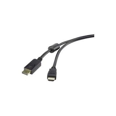 Renkforce DisplayPort/HDMI Adapterkabel - 5m, Schwarz, Ferrit, Gold Renkforce DisplayPort/HDMI Adapterkabel - 5m, Schwarz, Ferrit, Gold