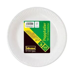 IDENA 58250 - Biologisch abbaubare Pappteller - 23cm - 100 stk IDENA 58250 - Biologisch abbaubare Pappteller - 23cm - 100 stk