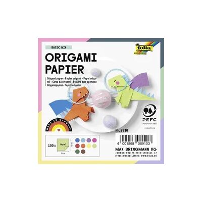 Bringmann Folia Faltblätter - 10 Farben, 70 g/m², 100 Blätter, 10x10cm Bringmann Folia Faltblätter - 10 Farben, 70 g/m², 100 Blätter, 10x10cm