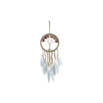 Saraswati Traumfänger "Tree of Life" Leder mit farbigen Holzperlen Saraswati Traumfänger "Tree of Life" Leder mit farbigen Holzperlen