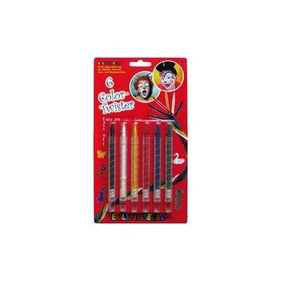 Eulenspiegel - 626504 - 6-Farben Twister - nachfüllbare Wachsstifte - Make-up Stifte Set Eulenspiegel - 626504 - 6-Farben Twister - nachfüllbare Wachsstifte - Make-up Stifte Set