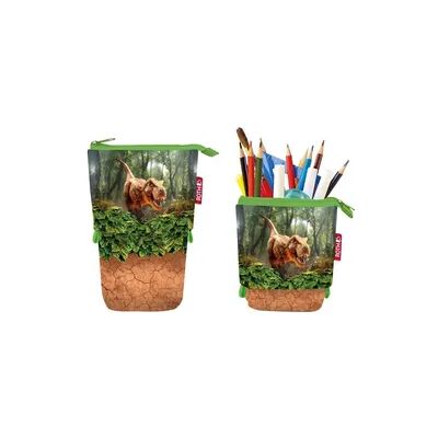 ROTH T-Rex Welt Grünes/Braunes Federmäppchen - Schulaccessoire ROTH T-Rex Welt Grünes/Braunes Federmäppchen - Schulaccessoire