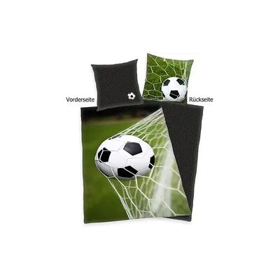 Herding 4459274050 - Fußball Wende-Bettwäsche-Set mit Reißverschluss, Baumwolle, 135x200cm Herding 4459274050 - Fußball Wende-Bettwäsche-Set mit Reißverschluss, Baumwolle, 135x200cm