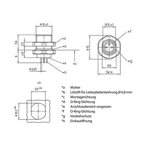 Lutronic 1221 Sensor-/Aktor-Steckverbinder M8 - 4-polig Lutronic 1221 Sensor-/Aktor-Steckverbinder M8 - 4-polig