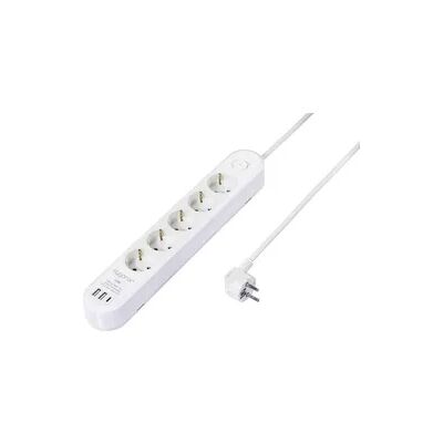Sygonix SY-6862696 Steckdosenleiste mit Schalter 5fach Weiß Schutzkontakt 1St. Sygonix SY-6862696 Steckdosenleiste mit Schalter 5fach Weiß Schutzkontakt 1St.