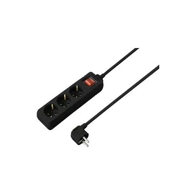 Sygonix SY-4890984 - Schwarz - 3-fach Steckdosenleiste mit Schalter Sygonix SY-4890984 - Schwarz - 3-fach Steckdosenleiste mit Schalter