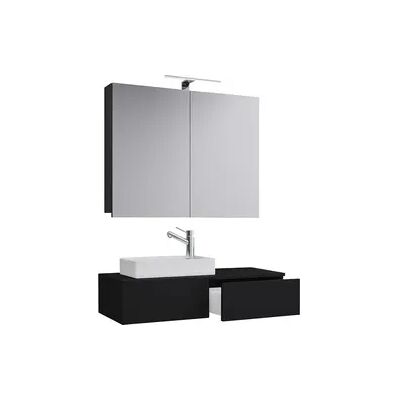 Gudas Schwarzes Badezimmer-Set - 3-teiliges Möbelset Gudas Schwarzes Badezimmer-Set - 3-teiliges Möbelset