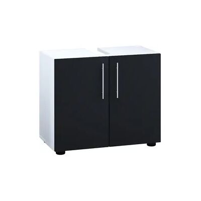 VCM Flandu Badschrank - Schwarz-Weiß - 51x60x30cm VCM Flandu Badschrank - Schwarz-Weiß - 51x60x30cm