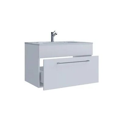 VCM Weiß Badezimmer Set - 80cm, Modern, Mit Schrank & Waschbecken VCM Weiß Badezimmer Set - 80cm, Modern, Mit Schrank & Waschbecken