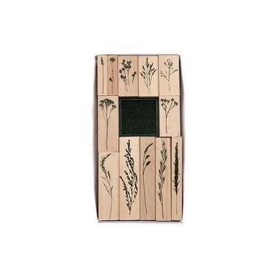 Rico Design 12 Holzstempel - Blumen & Gräser - Bastelwerkzeug Rico Design 12 Holzstempel - Blumen & Gräser - Bastelwerkzeug