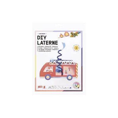 FOLIA Bastelartikel DIY Laterne Fuererwehr Auto (FIRE ENGINE) inkl. 1 LED-Licht, 1 LED Blaulicht und Batterien FOLIA Bastelartikel DIY Laterne Fuererwehr Auto (FIRE ENGINE) inkl. 1 LED-Licht, 1 LED Blaulicht und Batterien