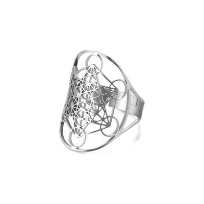 Saraswati Ring "Metatron" Edelstahl offen verstellbar Saraswati Ring "Metatron" Edelstahl offen verstellbar