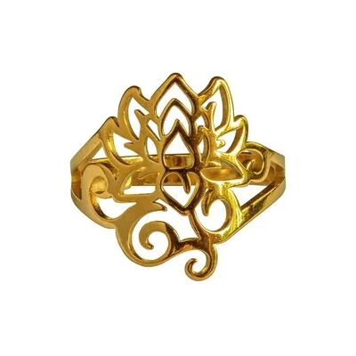 Saraswati Ring "Om Lotus" Edelstahl vergoldet Saraswati Ring "Om Lotus" Edelstahl vergoldet