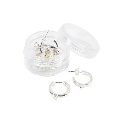 Creativ Company Creolen-Ohrringe, D 15 mm, Dicke 3 mm, versilbert , 2x2 Paar Creativ Company Creolen-Ohrringe, D 15 mm, Dicke 3 mm, versilbert , 2x2 Paar