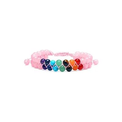 Saraswati Armband "Chakra" Rosenquarz- und Chakra Edelsteine Saraswati Armband "Chakra" Rosenquarz- und Chakra Edelsteine
