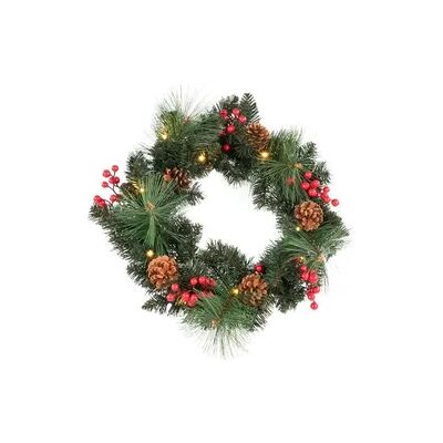 Idena Weihnachtskranz 15 LED 6h Timer Ø50cm batteriebetrieben warmweiß für Innen Idena Weihnachtskranz 15 LED 6h Timer Ø50cm batteriebetrieben warmweiß für Innen