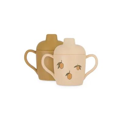 Konges Sløjd Kinderbecher Zitronen 2er-Pack - Silikon & Polypropylen Konges Sløjd Kinderbecher Zitronen 2er-Pack - Silikon & Polypropylen