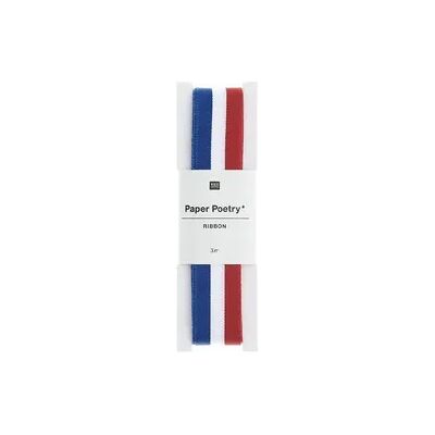 Rico Design Webband Multi Streifen, Blau/Weiß/Rot Rico Design Webband Multi Streifen, Blau/Weiß/Rot