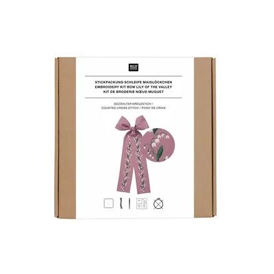 Rico Design Stickpackung, Gezählter Kreuzstich Schleife Maiglöckchen, Lila, 30 x 54 cm, 100% Baumwolle Rico Design Stickpackung, Gezählter Kreuzstich Schleife Maiglöckchen, Lila, 30 x 54 cm, 100% Baumwolle