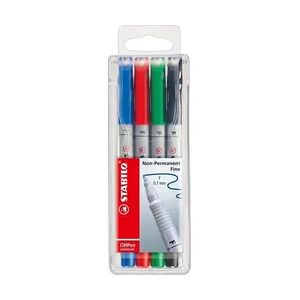 Stabilo OHPen Marker-Set - Schwarz, Blau, Grün, Rot Stabilo OHPen Marker-Set - Schwarz, Blau, Grün, Rot
