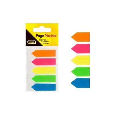 Idena Page Marker Pfeil 5 Farben 12x43mm 100 Stück Idena Page Marker Pfeil 5 Farben 12x43mm 100 Stück