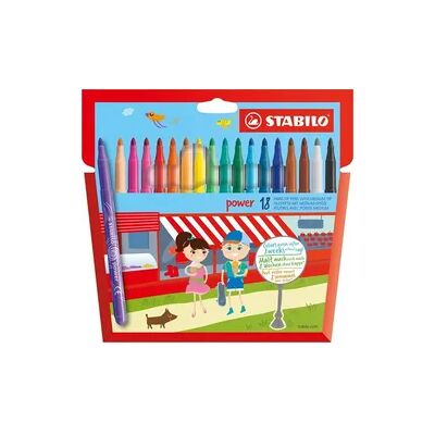 STABILO Power Filzstift - 18er Pack - Mehrfarbig - Mittenspets STABILO Power Filzstift - 18er Pack - Mehrfarbig - Mittenspets