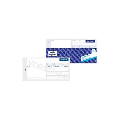 Avery Zweckform Kurzbrief mit Blaupapier 1/3 DIN A4 100 Blatt Avery Zweckform Kurzbrief mit Blaupapier 1/3 DIN A4 100 Blatt