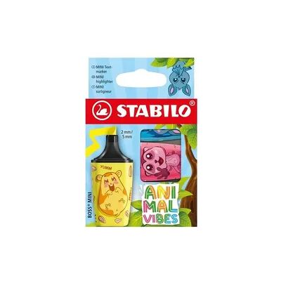 STABILO Textmarker BOSS MINI Animal Vibes, 3er Set - pink, gelb, blau STABILO Textmarker BOSS MINI Animal Vibes, 3er Set - pink, gelb, blau