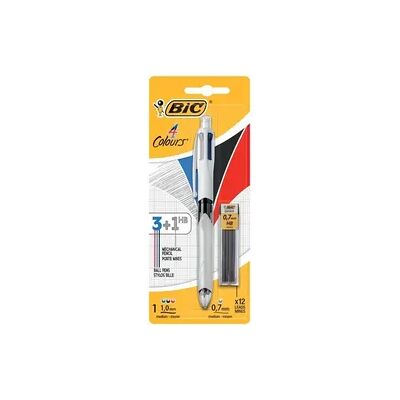BIC Mehrfarb-Druckkugelschreiber 4 Colours 3+1 HB, 1Stift + 12 Bleiminen BIC Mehrfarb-Druckkugelschreiber 4 Colours 3+1 HB, 1Stift + 12 Bleiminen