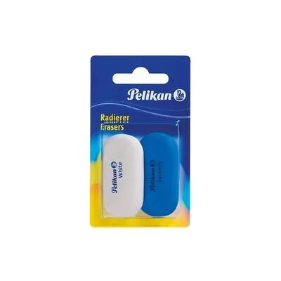 Pelikan Radierer Blue & White aus Kunststoff, 2er Set Pelikan Radierer Blue & White aus Kunststoff, 2er Set