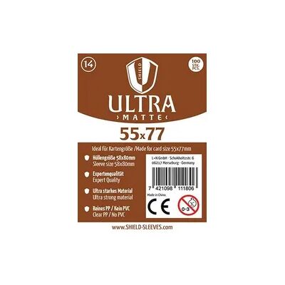 Happyshops Shield Sleeves 1027373 - Shield Ultra Matte 14, 100 Super Sleeves für Kartengröße 55 x 77 mm, Spielkarten-Schutzhüllen Happyshops Shield Sleeves 1027373 - Shield Ultra Matte 14, 100 Super Sleeves für Kartengröße 55 x 77 mm, Spielkarten-Schutzhüllen
