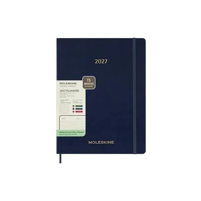 Moleskine 15 Monate Essential Wochenkalender 2026/2027, 1 Wo = 2 Seiten, vertikal, XXL, fester Einband, Saphirblau Moleskine 15 Monate Essential Wochenkalender 2026/2027, 1 Wo = 2 Seiten, vertikal, XXL, fester Einband, Saphirblau