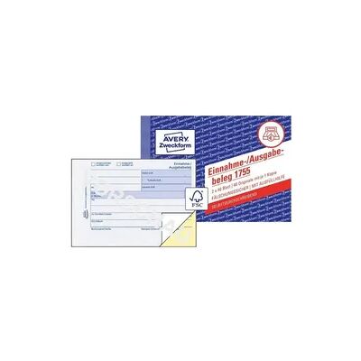Avery Zweckform Einnahme-/Ausgabebeleg selbstdurchschreibend DIN A6 quer 2x40 Blatt Avery Zweckform Einnahme-/Ausgabebeleg selbstdurchschreibend DIN A6 quer 2x40 Blatt