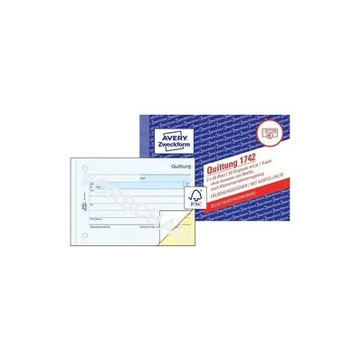 Avery Zweckform Quittung Kleinunternehmer selbstdurchschreibend DIN A6 quer 2x40 Blatt Avery Zweckform Quittung Kleinunternehmer selbstdurchschreibend DIN A6 quer 2x40 Blatt